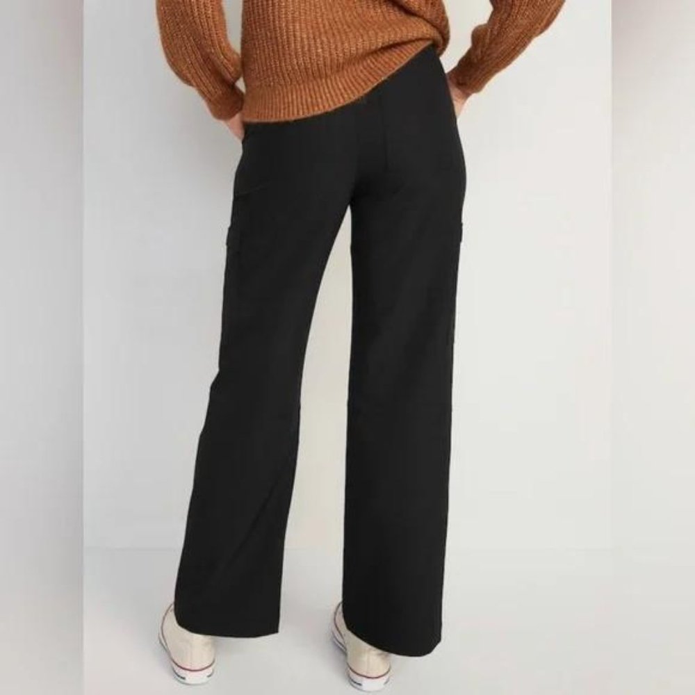 High-Waisted All-Seasons StretchTech Water-Repellent Straight Cargo Pants New - Picture 2 of 6